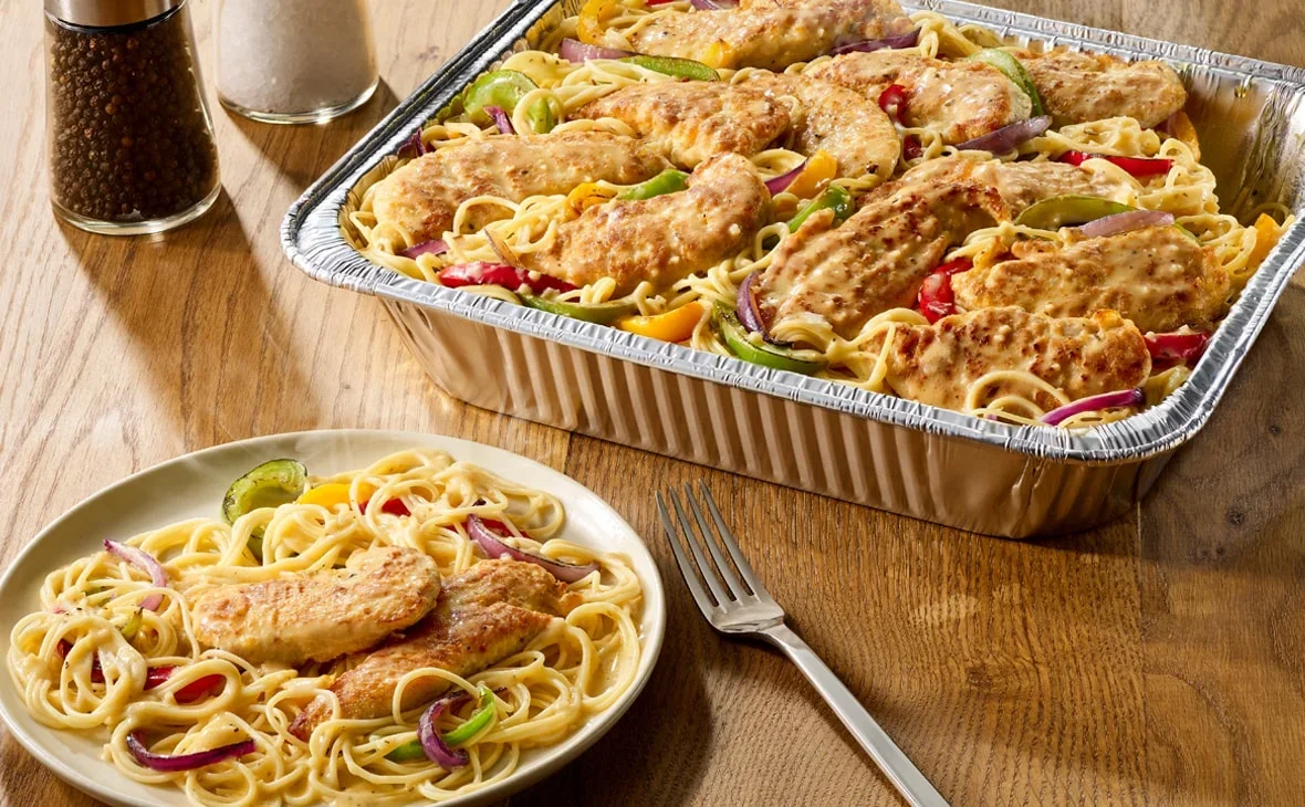 Celebrate good company with great Italian food! Try the Chicken Scampi with Angel Hair To Go from Olive Garden! - Olive Garden Catering Menu