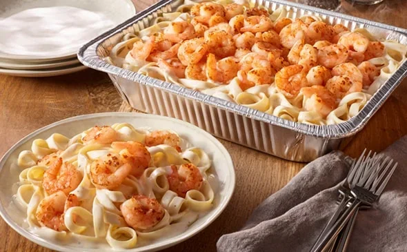 Shrimp Alfredo Catering pasta tray - Olive Garden Catering Menu
