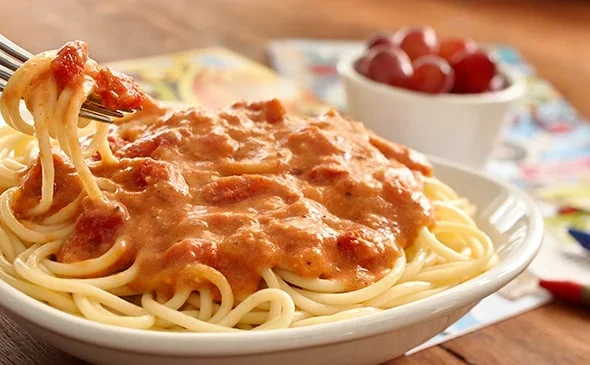 Kids can choose the Five Cheese Marinara with their choice of pasta at Olive Garden. - Olive Garden Kids Menu